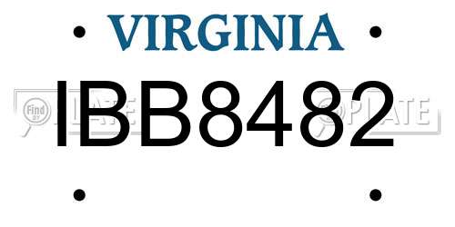 IBB8482 Virginia License Plate