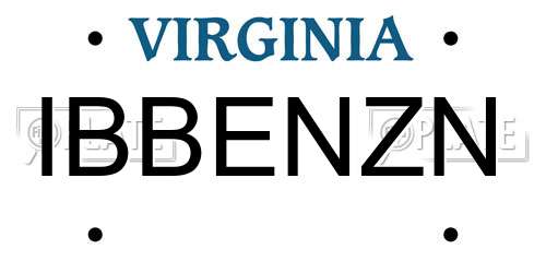 IBBENZN Virginia License Plate