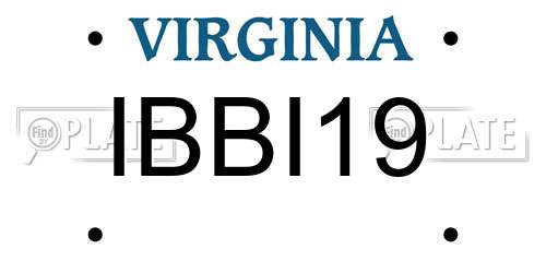 IBBI19 Virginia License Plate