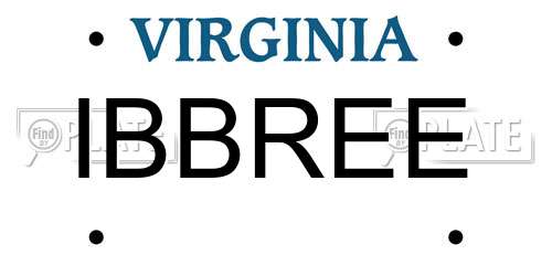 IBBREE Virginia License Plate