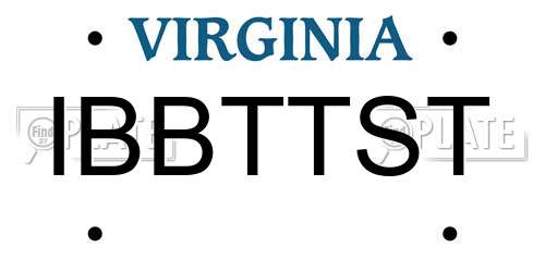 IBBTTST Virginia License Plate