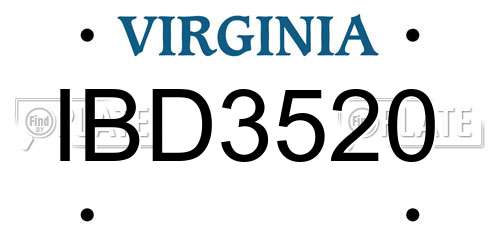 IBD3520 Virginia License Plate