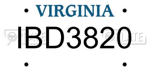 IBD3820 Virginia License Plate