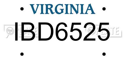 IBD6525 Virginia License Plate