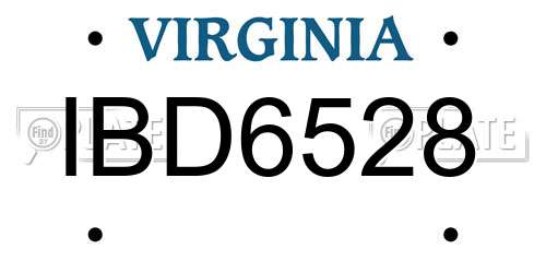 IBD6528 Virginia License Plate