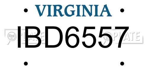 IBD6557 Virginia License Plate