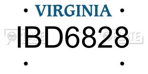 IBD6828 Virginia License Plate