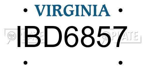 IBD6857 Virginia License Plate