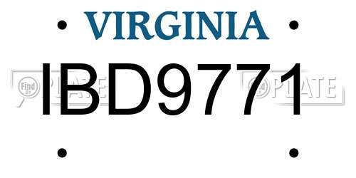 IBD9771 Virginia License Plate