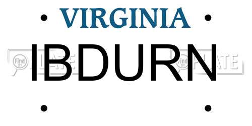 IBDURN Virginia License Plate