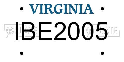 IBE2005 Virginia License Plate