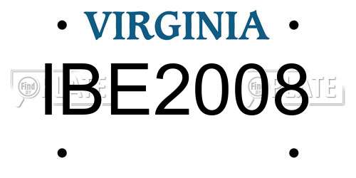 IBE2008 Virginia License Plate