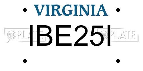 IBE25I Virginia License Plate
