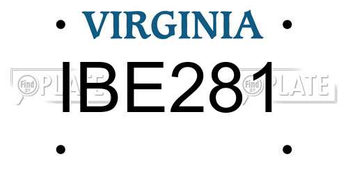 IBE281 Virginia License Plate