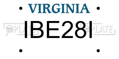 IBE28I Virginia License Plate