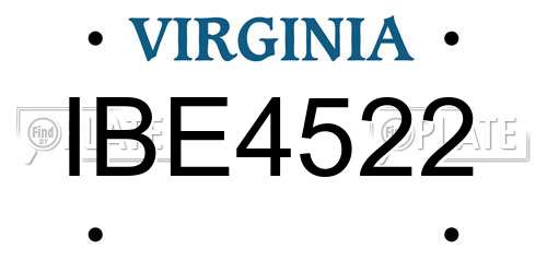 IBE4522 Virginia License Plate