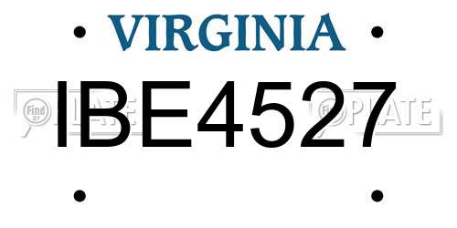IBE4527 Virginia License Plate