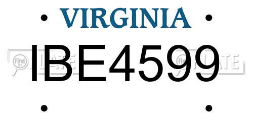 IBE4599 Virginia License Plate