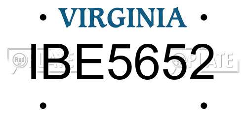IBE5652 Virginia License Plate