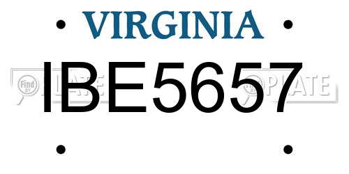 IBE5657 Virginia License Plate