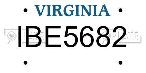 IBE5682 Virginia License Plate