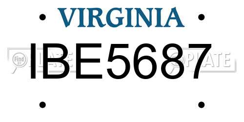 IBE5687 Virginia License Plate