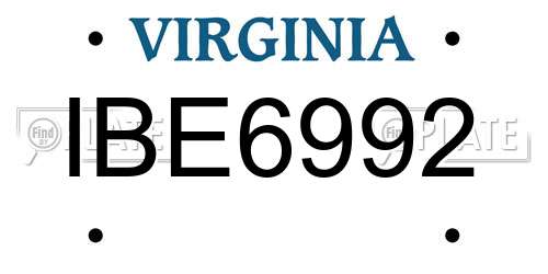 IBE6992 Virginia License Plate