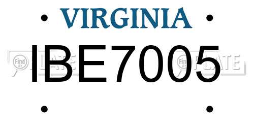 IBE7005 Virginia License Plate