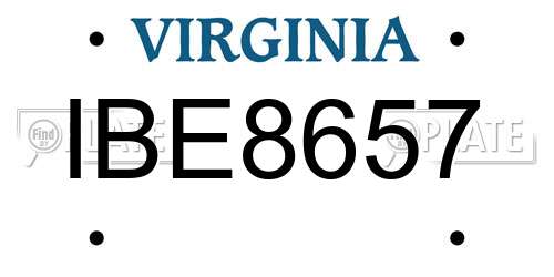 IBE8657 Virginia License Plate