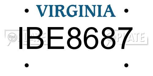 IBE8687 Virginia License Plate