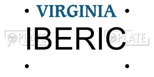 IBERIC Virginia License Plate