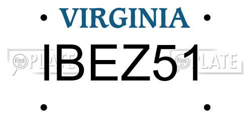 IBEZ51 Virginia License Plate
