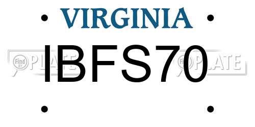 IBFS70 Virginia License Plate