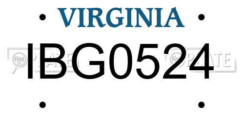 IBG0524 Virginia License Plate