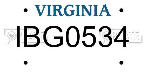 IBG0534 Virginia License Plate