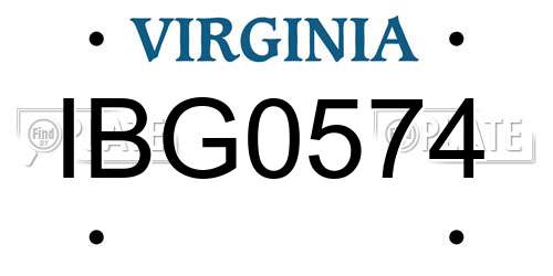 IBG0574 Virginia License Plate