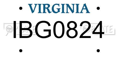 IBG0824 Virginia License Plate