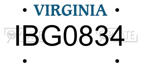 IBG0834 Virginia License Plate