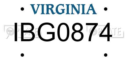 IBG0874 Virginia License Plate