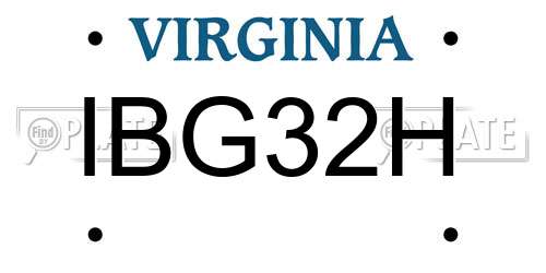 IBG32H Virginia License Plate