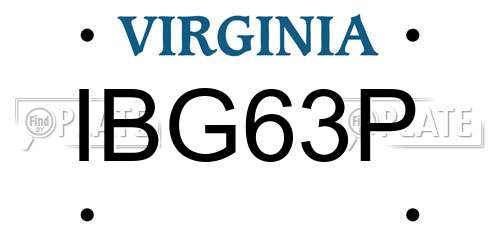 IBG63P Virginia License Plate