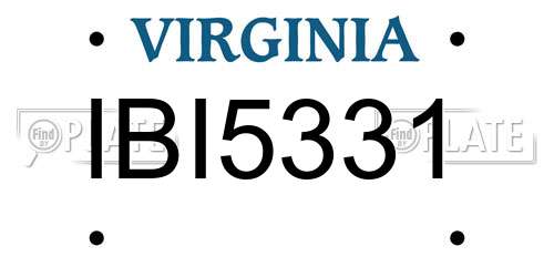 IBI5331 Virginia License Plate