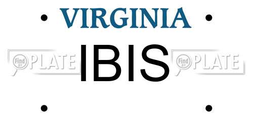 IBIS Virginia License Plate