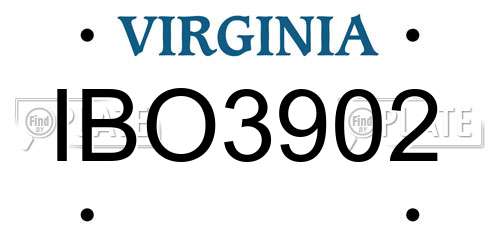 IBO3902 Virginia License Plate