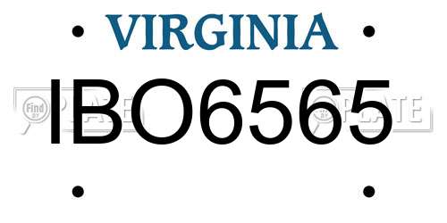 IBO6565 Virginia License Plate