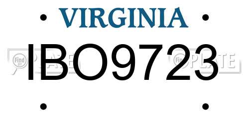 IBO9723 Virginia License Plate