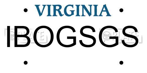 IBOGSGS Virginia License Plate