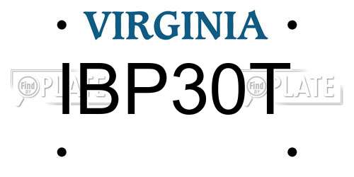IBP30T Virginia License Plate