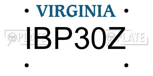 IBP30Z Virginia License Plate