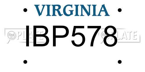 IBP578 Virginia License Plate